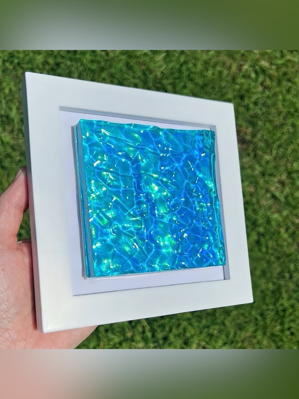 Blue Iridescent Aqua Art - Picture 2 of 5
